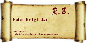 Rohm Brigitta névjegykártya
